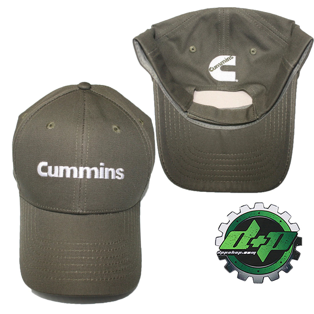 Cummins Olive Embroidered Baseball Hat for 4X4 Diesel Trucks