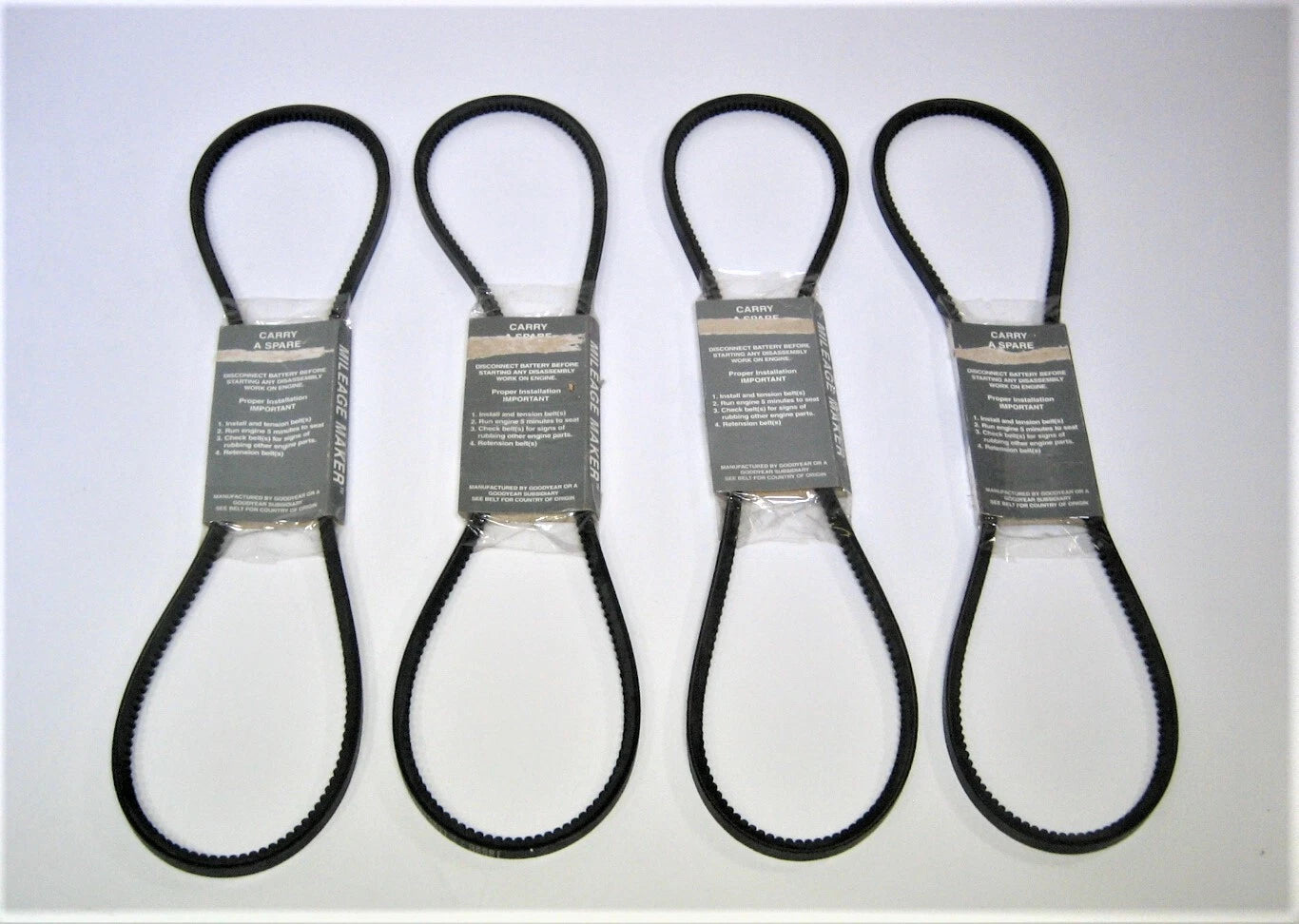 Set of 4 Engine Motor Accessory Drive Belts for Mileage Maker 15520MK (11AV1320)
