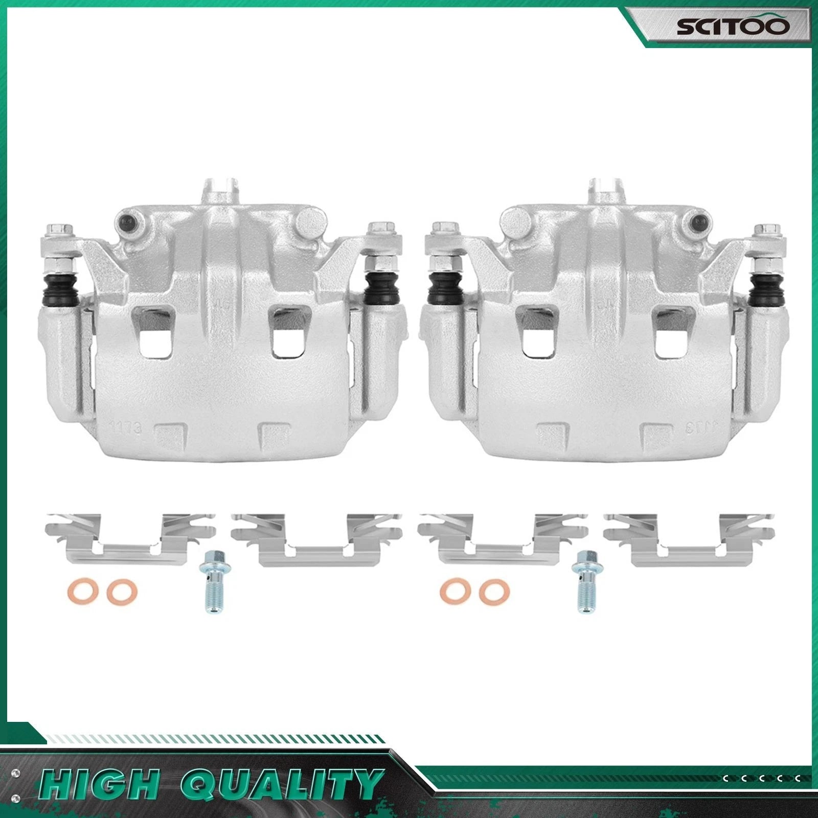 Front Left Right Brake Calipers Pair w/Bracket Assembly for Suzuki Equator (2009–2012)
