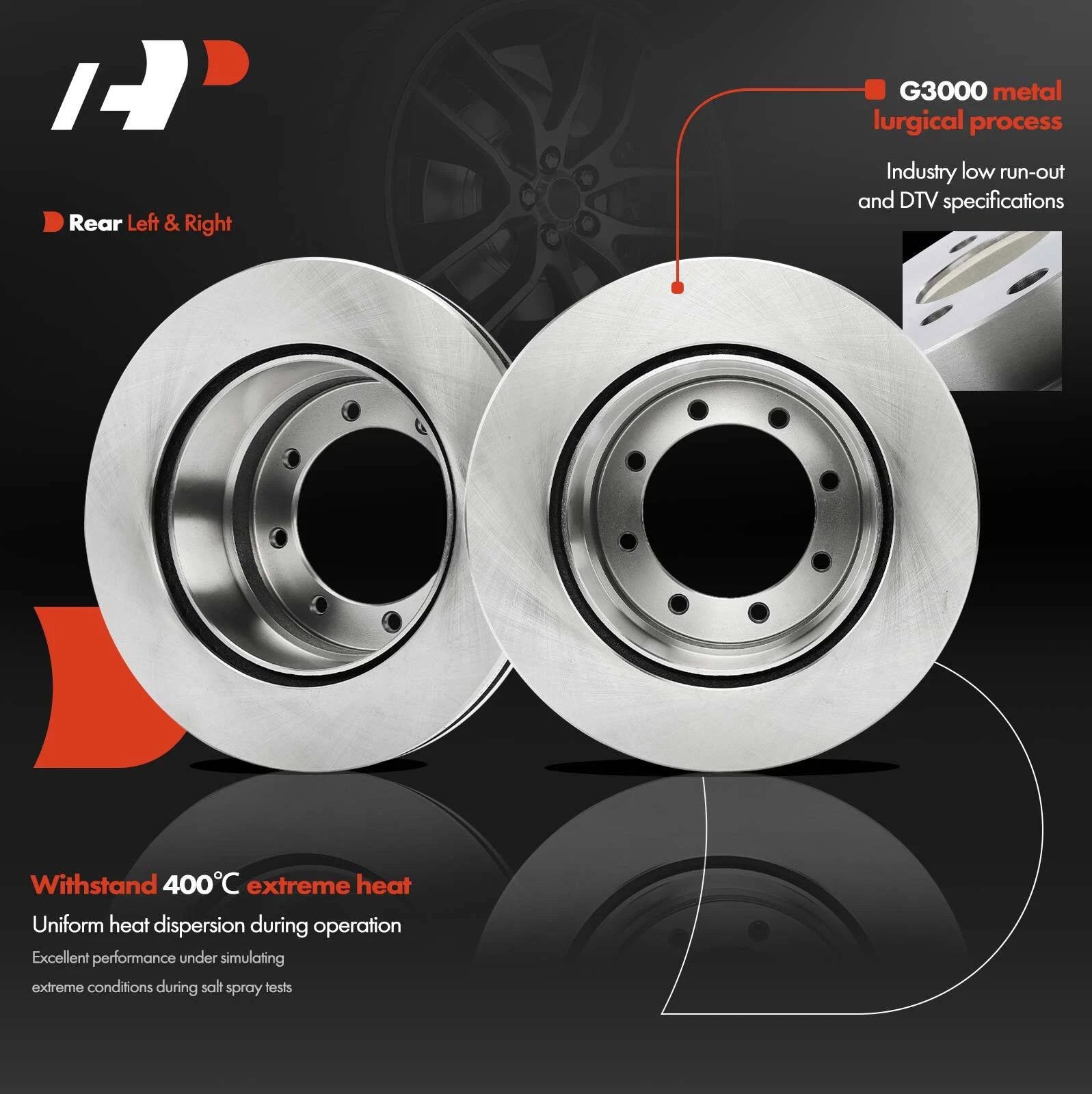 Rear Disc Brake Rotors for Ford F-350 Super Duty F-450 Super Duty (2005–2023)