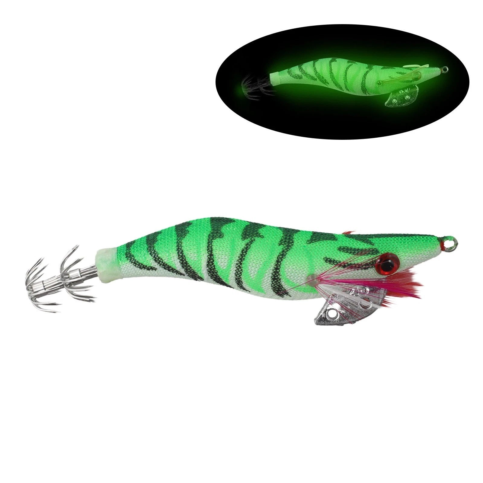Squid Jig Fishing Lures Set of 4 with Bright Colors and Natural Movement