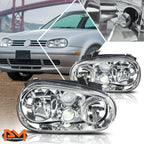 Chrome Housing Headlight with Projector Fog Lamp for Volkswagen Golf/Cabrio (1999–2006)