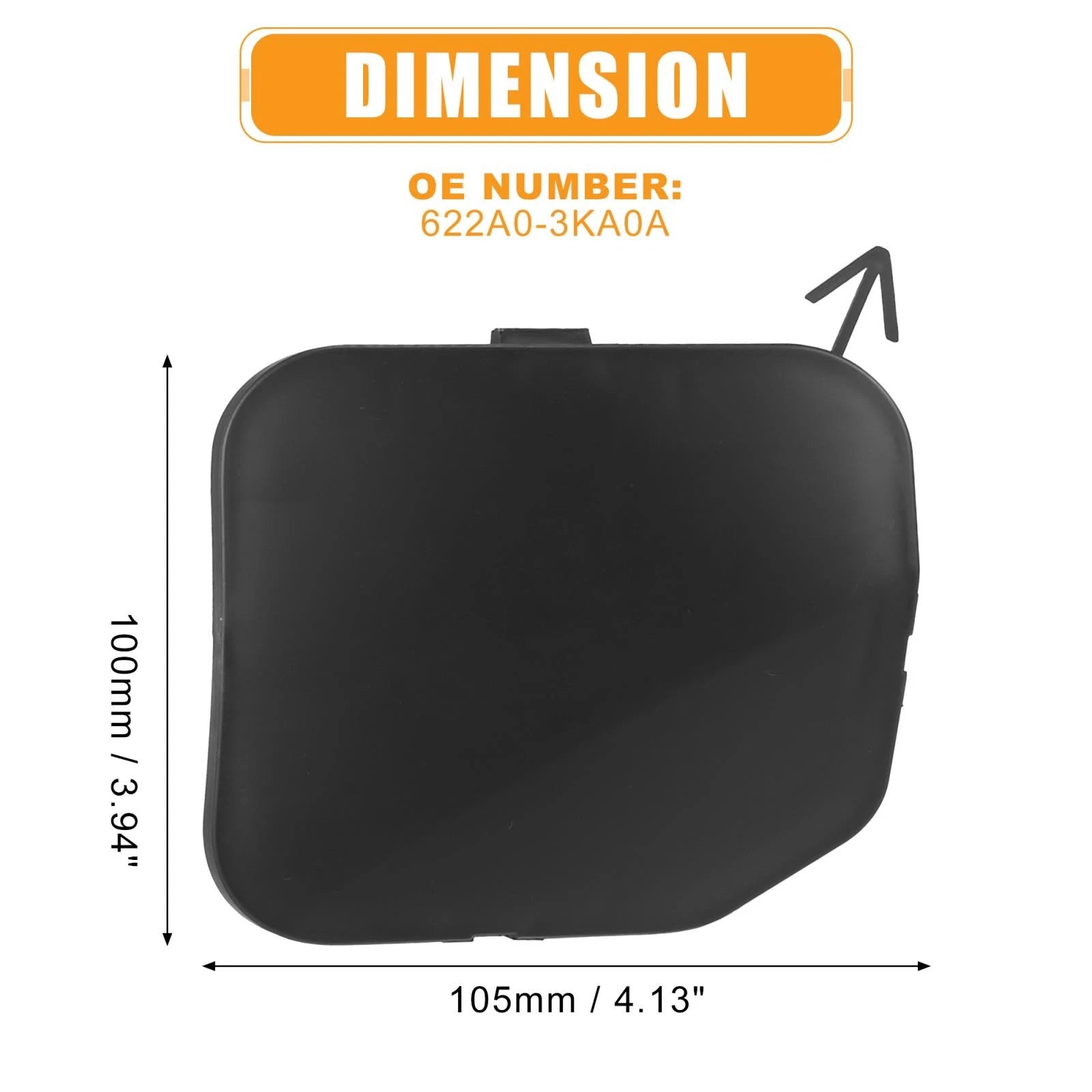 Front Bumper Tow Hook Cover for Nissan Pathfinder (2013–2015) 622A0-3KA0A