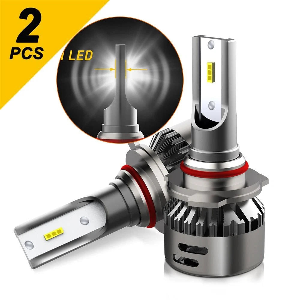 2X 9006 HB4 LED Headlight Bulbs for Canbus Vehicles (20000 Lumen, 6500K)