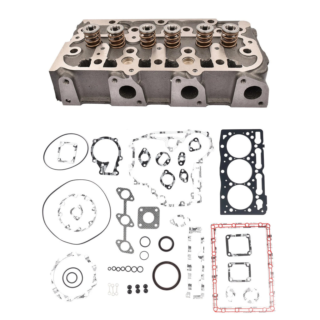 Complete Engine Cylinder Head & Gasket for Kubota FZ2400 F2560E F2880E ZD28