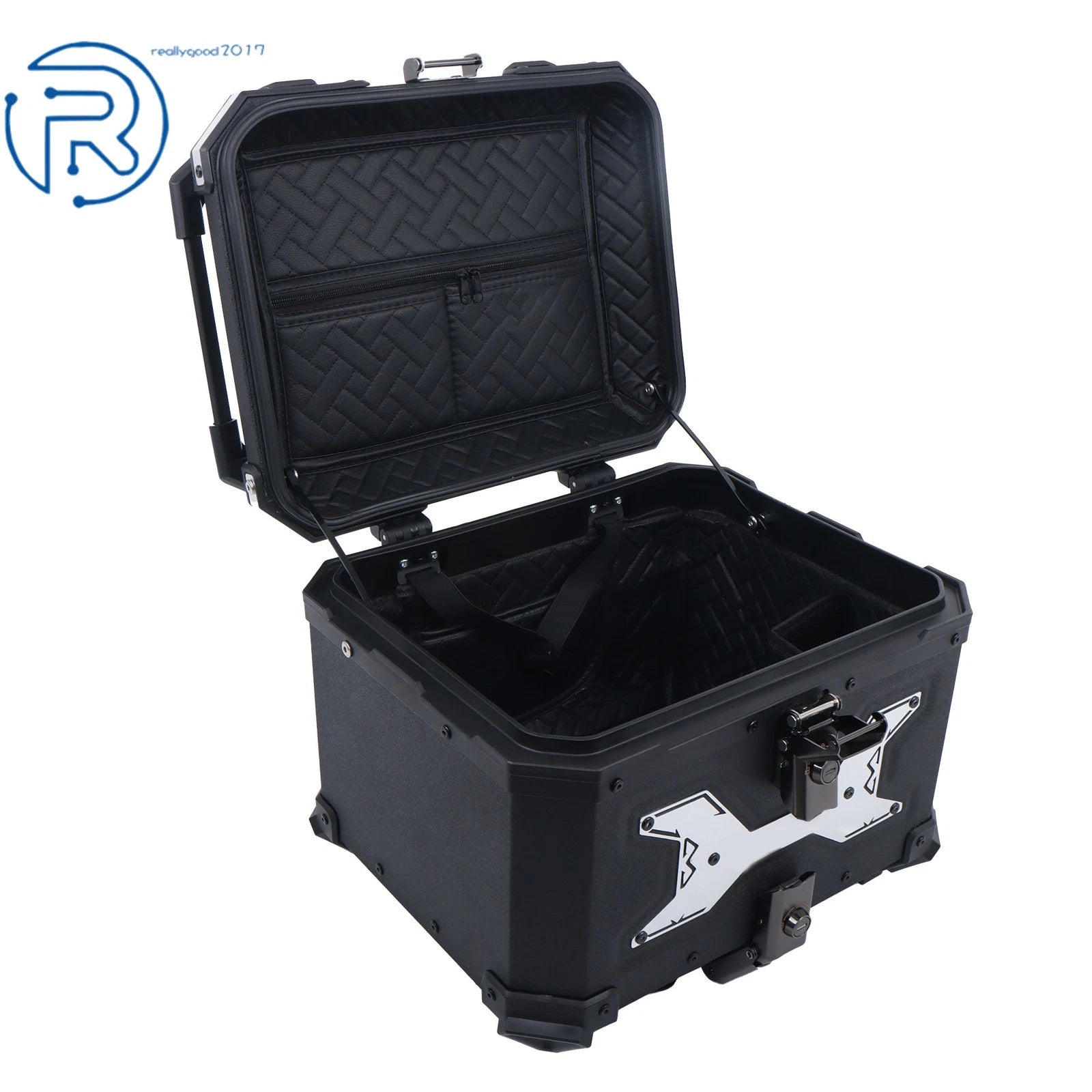 45L Hard Trunk for Motorcycle with Backrest and Mounting Plate (Universal)