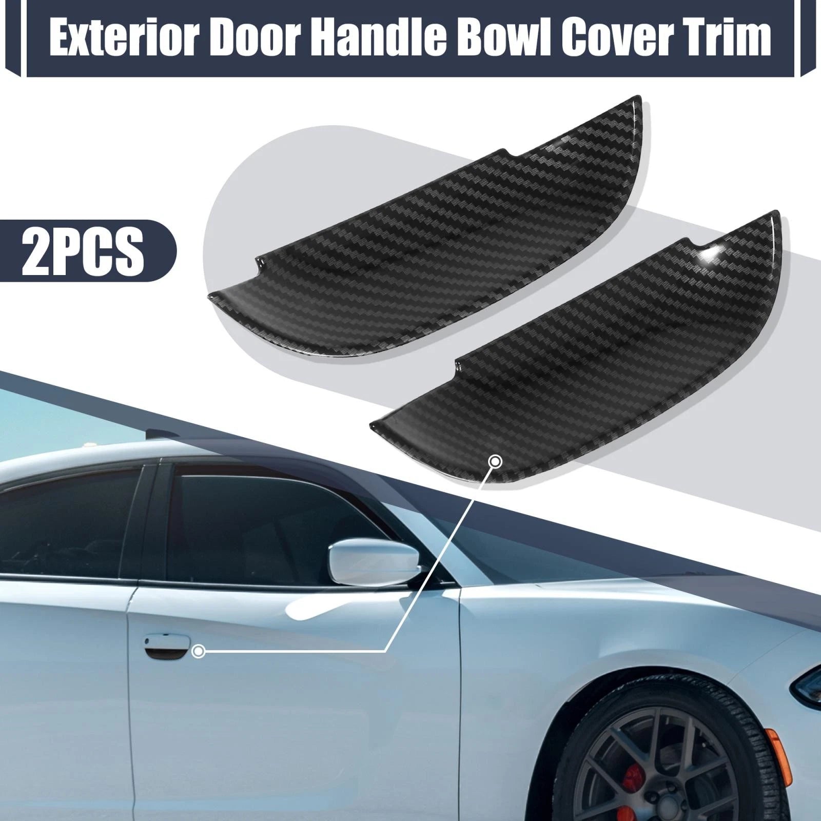 2X Door Handle Bowl Cover Trim for Dodge Charger (2011–2020)
