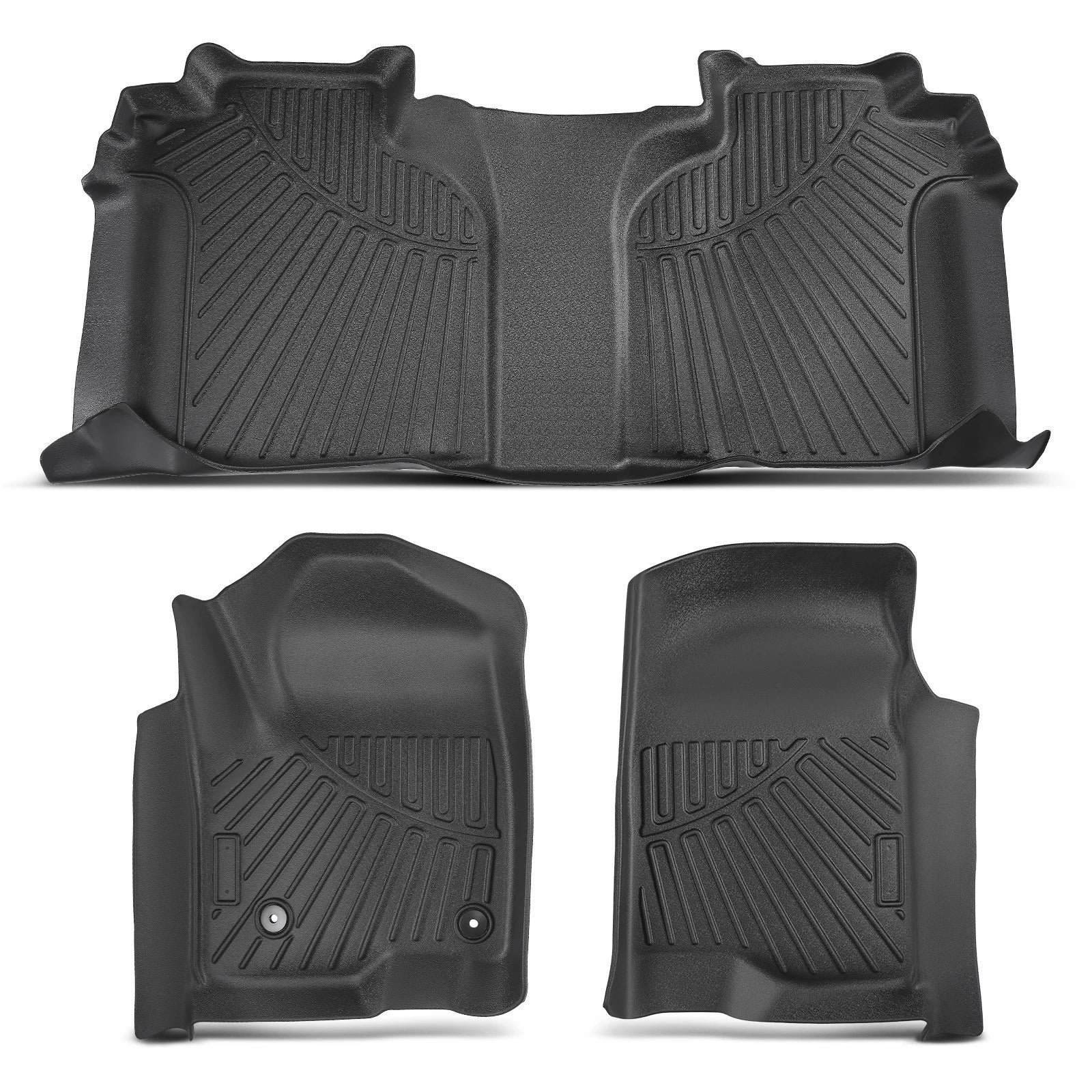 3X Floor Mats Liners Kit for Chevy Silverado 1500 Crew Cab (2019–2025) TPE