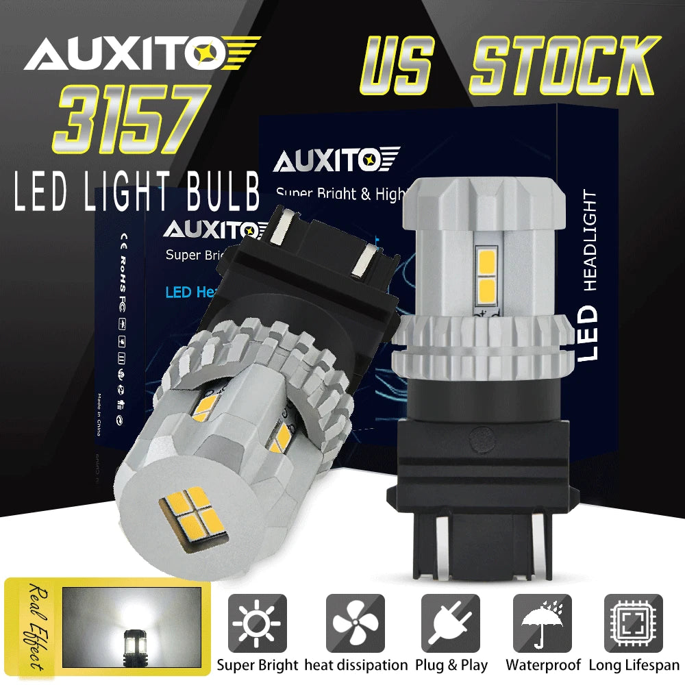 2X 6000K White LED Tail Brake Stop Backup Light Bulbs for Ford (YYYY–YYYY)
