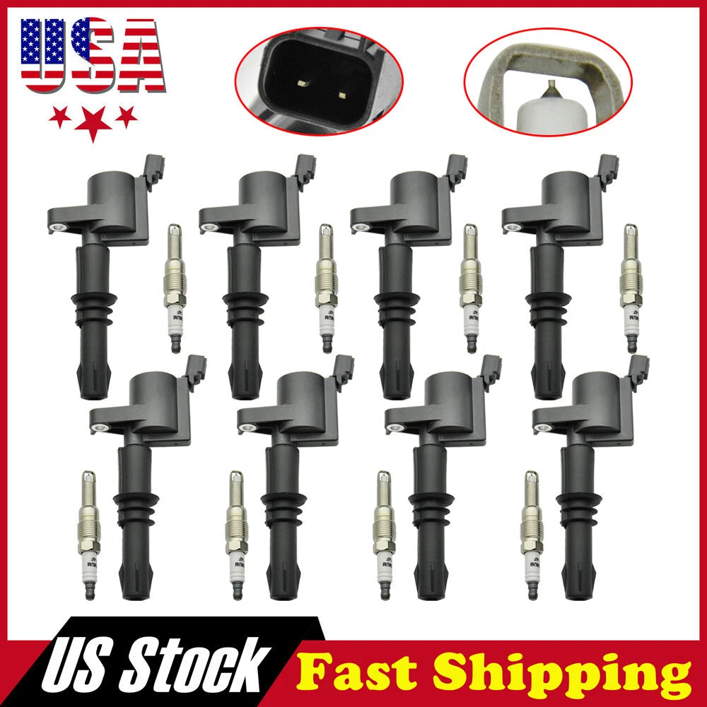 Set of 8 Ignition Coils & Platinum Spark Plugs for Ford F-150 5.4L (2004–2010) DG511