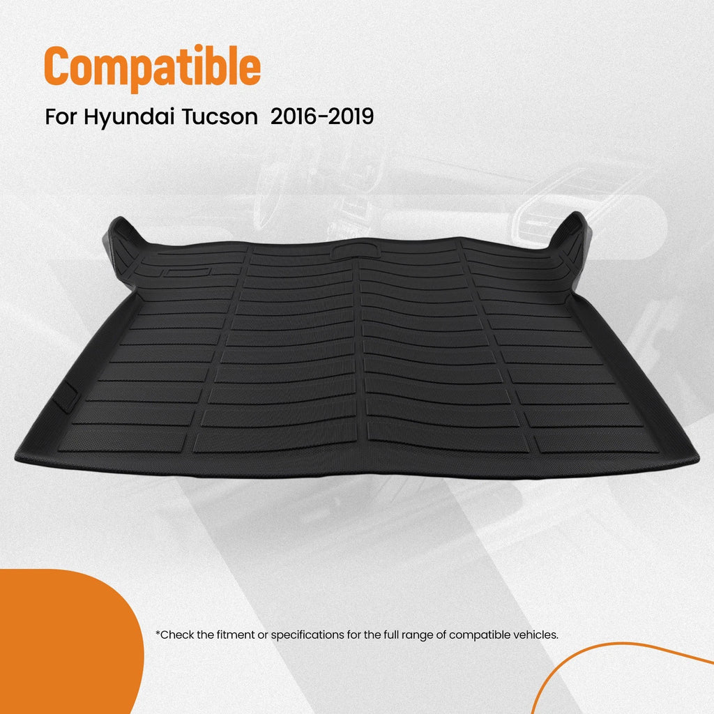 All Weather Black Cargo Liner for Hyundai Tucson (2016–2019) TPE Boot Tray