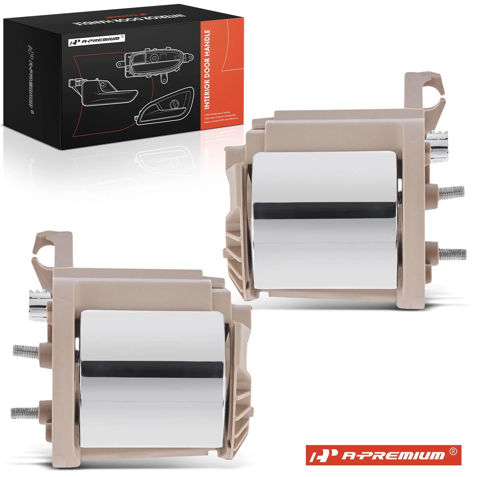 2X Rear Beige Chrome Interior Door Handle for Ford Explorer (2006)
