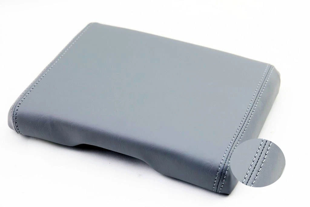 Leather Center Console Lid Armrest Cover for Ford F150 (1997–2003) Gray