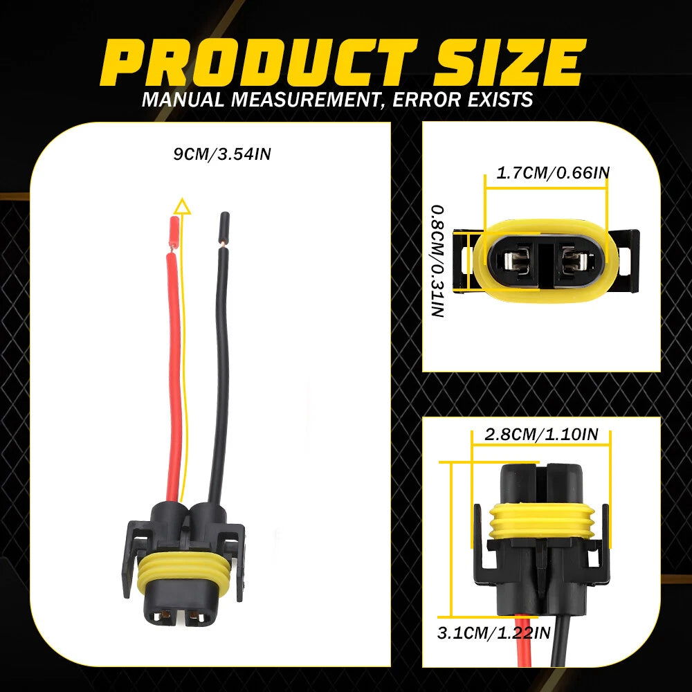 H11 Low Beam Socket Connector Plug Pigtail Harness for
