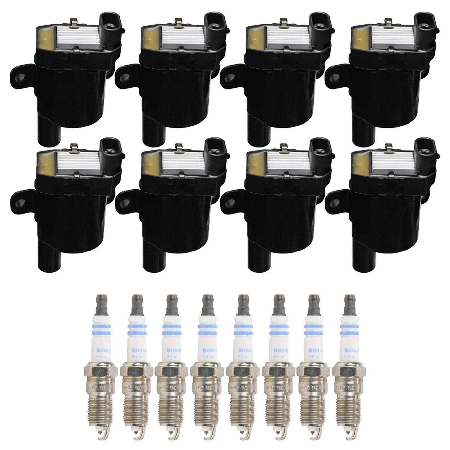 Set of 8 Ignition Coils & Spark Plugs for Cadillac Escalade SSR Tahoe V8