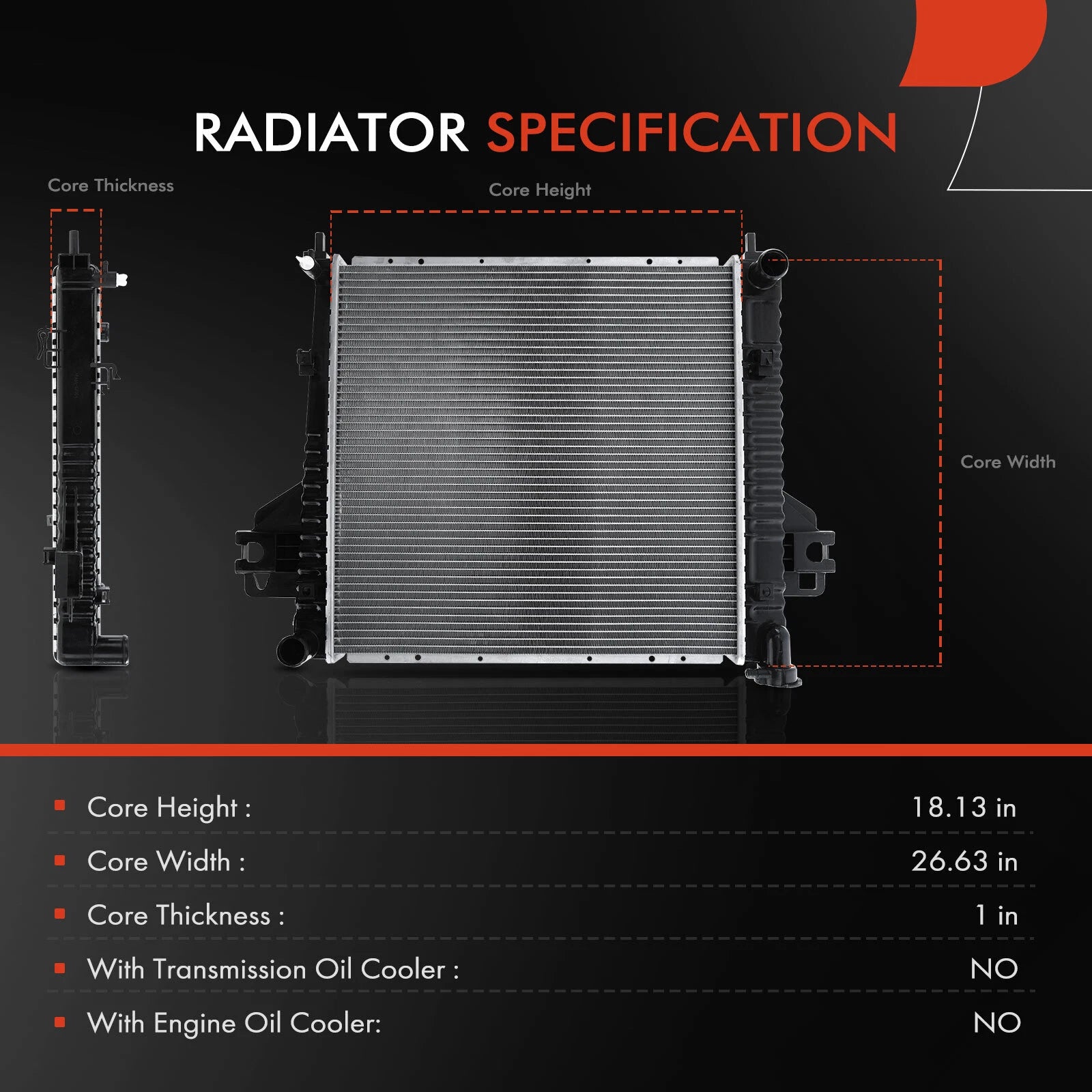 Radiator for Jeep Liberty (2002-2005) Aluminum