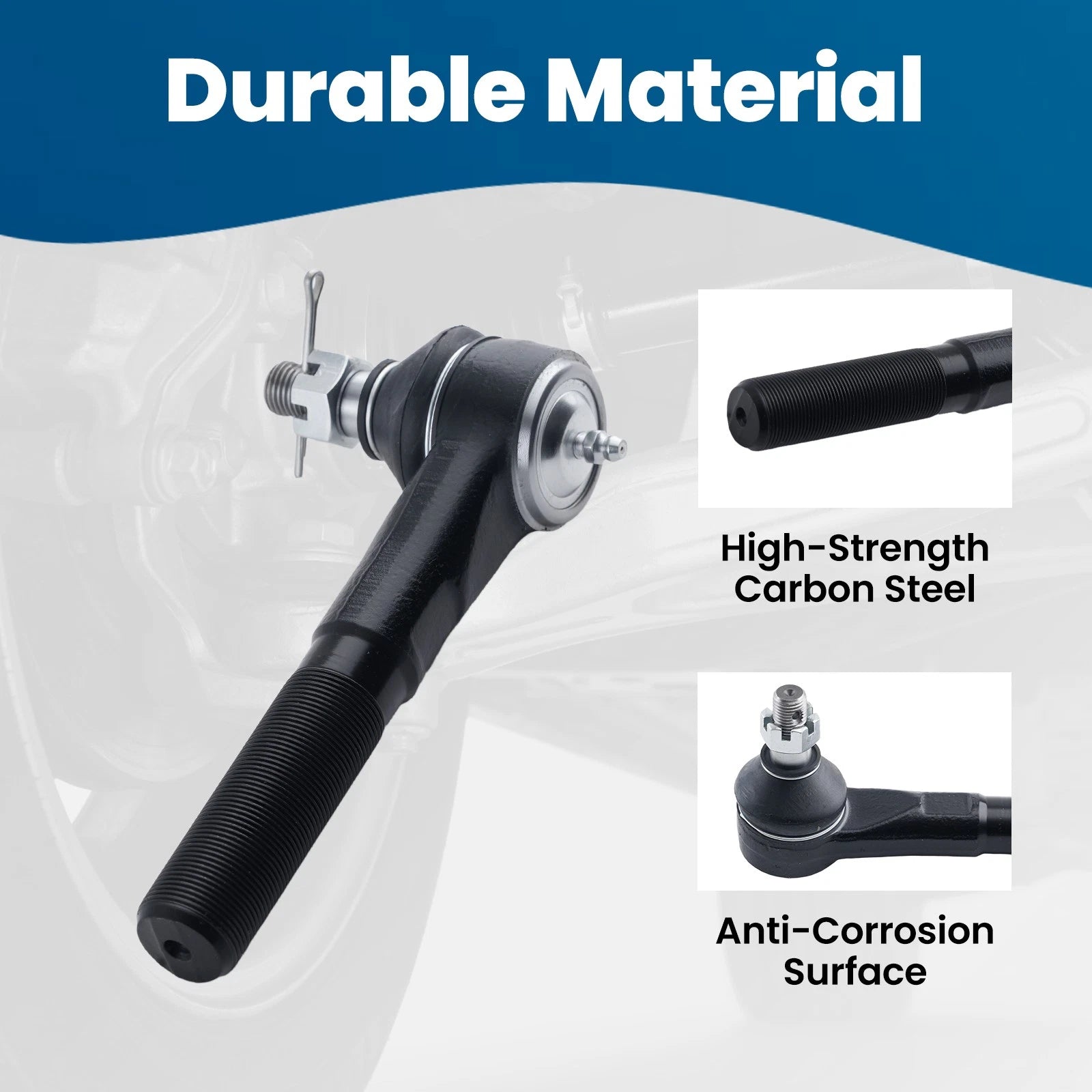 Front Inner Tie Rod for Ram 1500 2500 3500 (2003–2008) Jeep Wrangler JK (2007–2018)