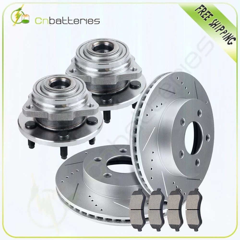 Front Drilled Brake Rotors & Ceramic Pads for Jeep Liberty (2002–2007)
