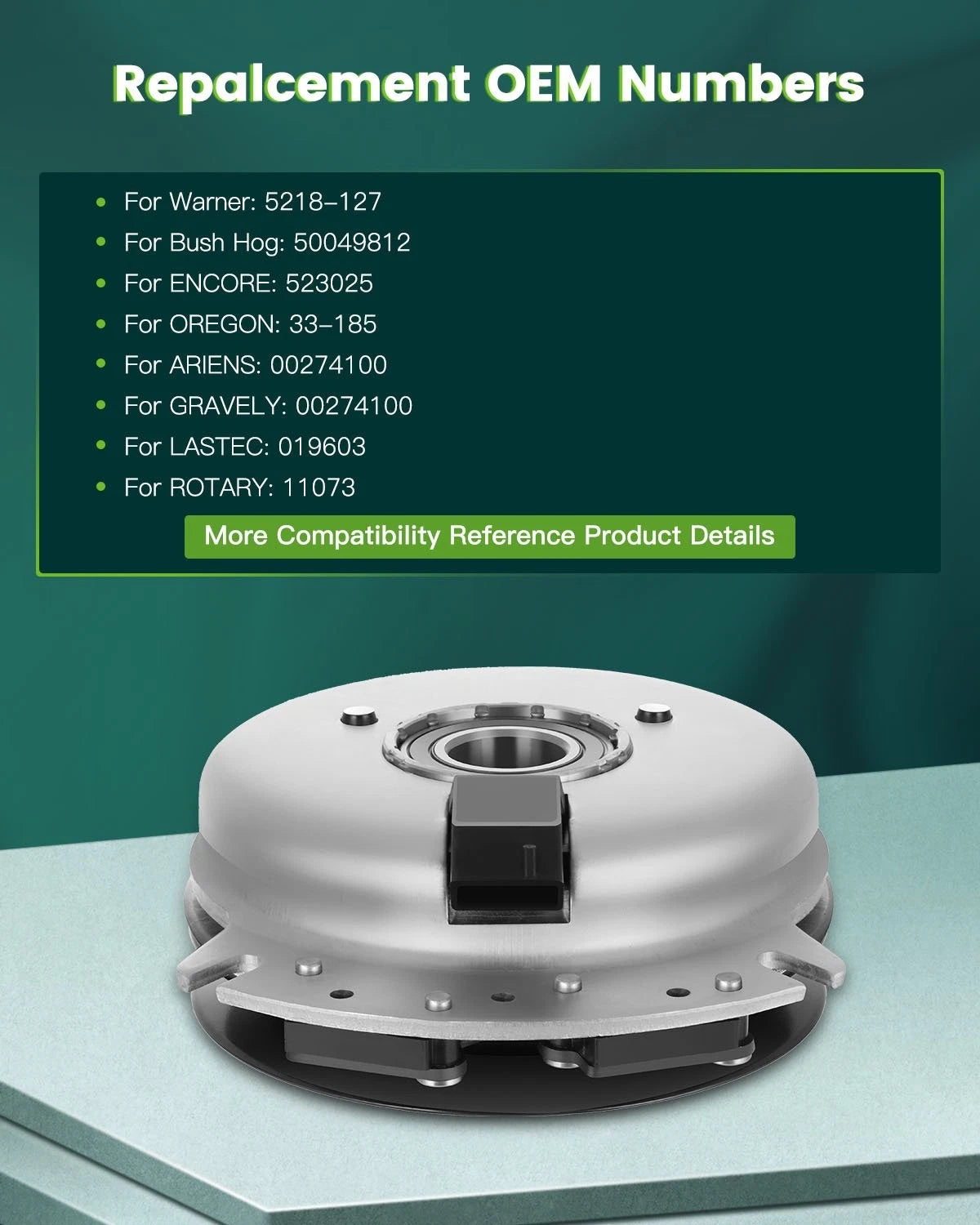 PTO Clutch for Cub Cadet 1863 1864 2086 2176 2185 2186 (WARNER 5218-6)