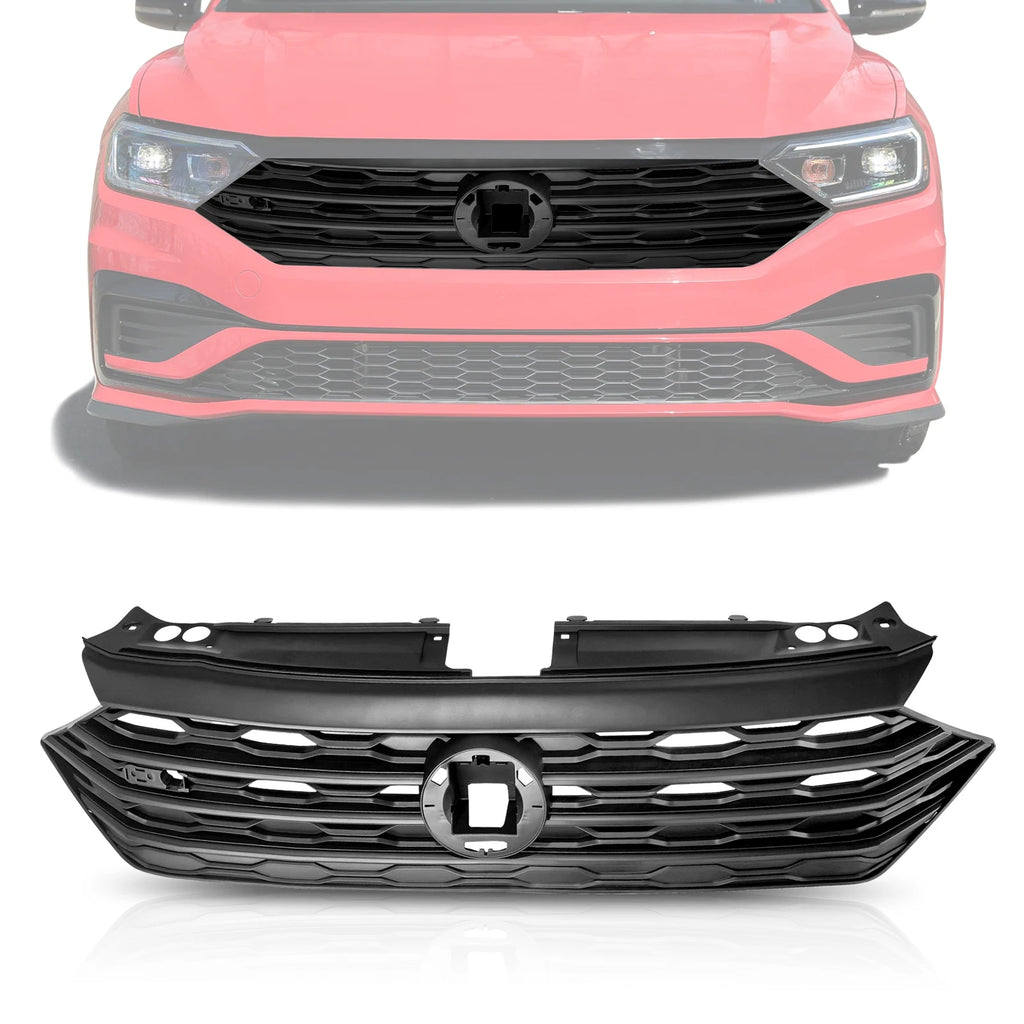 Matte Black ABS Plastic Bumper Grille for Volkswagen Jetta (2019–2020)