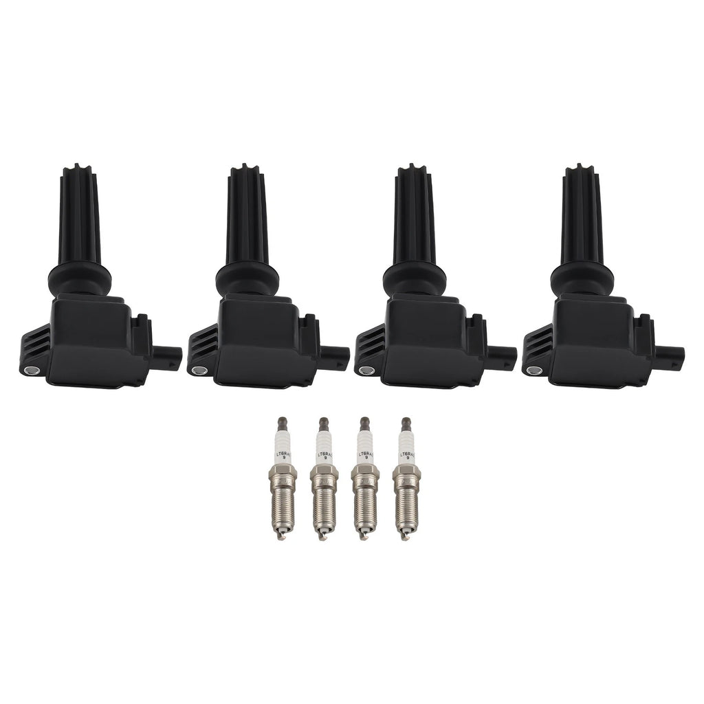 Set of 4 Ignition Coils & 4 Spark Plugs for Jaguar Land Rover Lincoln MKZ