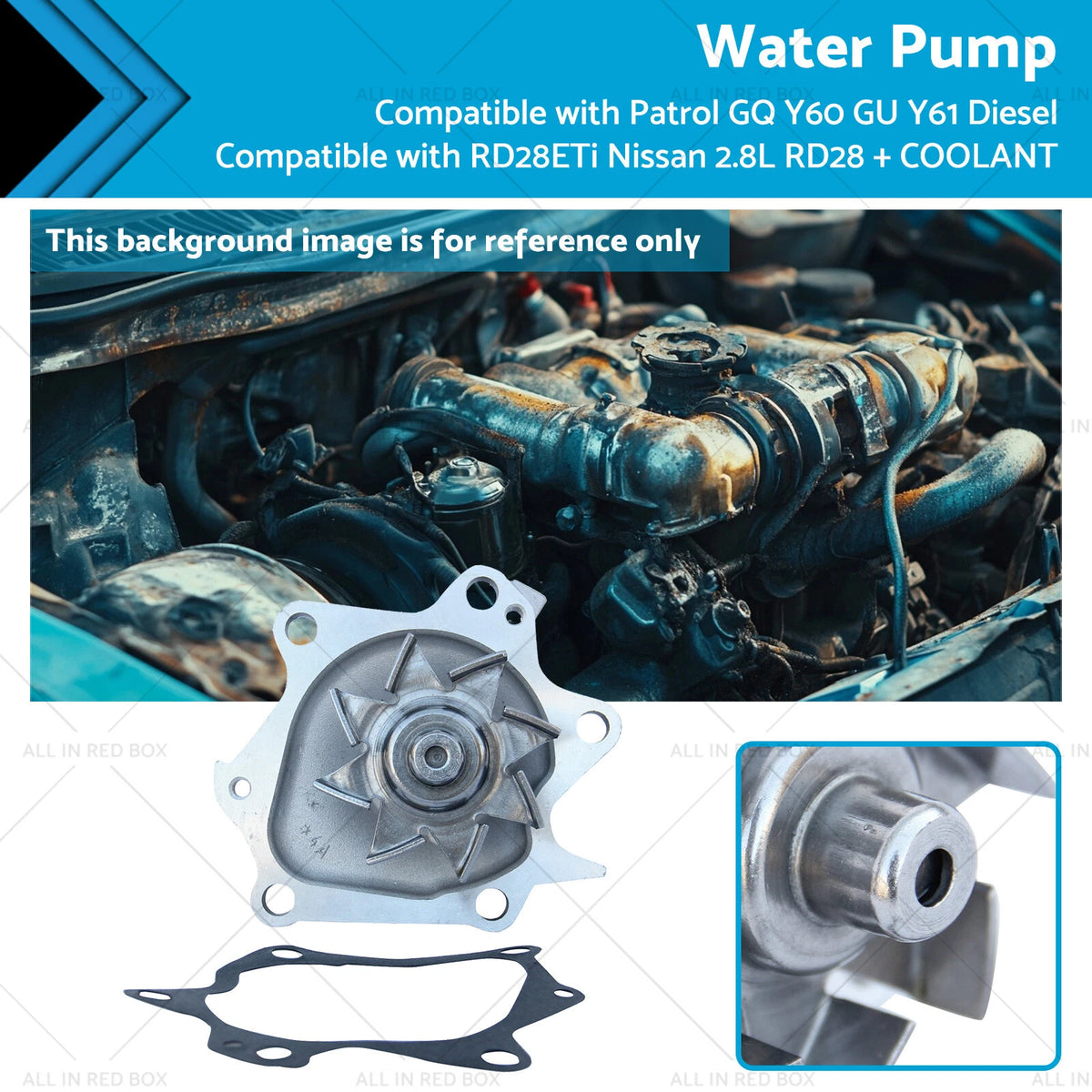Water Pump for Nissan Patrol GQ Y60 GU Y61 2.8L Diesel RD28T RD28Ti (1990–2007)