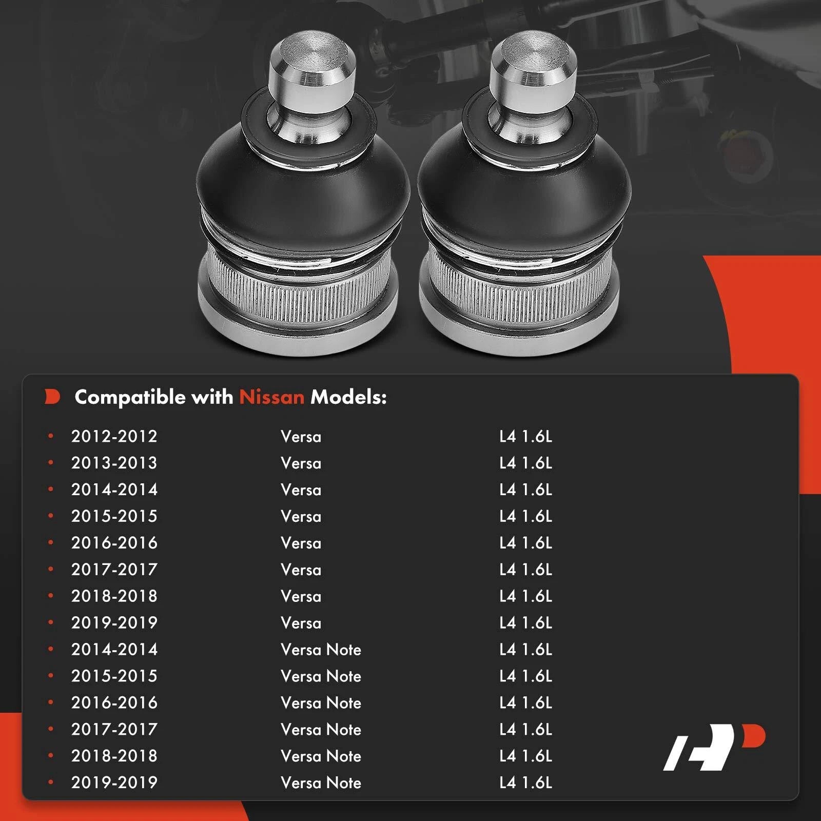 2X Front Lower Ball Joint for Nissan Versa (2012-2019) Versa Note (2014-2019)