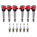 Set of 6 Ignition Coils & Denso Platinum Spark Plugs for Audi A4 A5 Quattro (2009–2016)