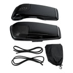 Black Saddlebag Lids with Speaker Cutouts for Harley Touring Road Glide (2014–2023)
