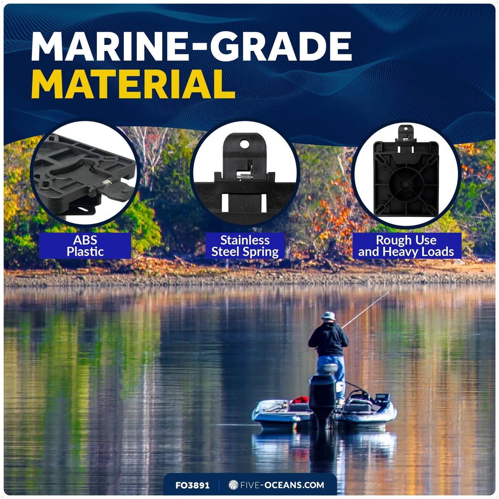 Quick-Release Seat Swivel Mount Bracket for Marine Boats (FO3891)