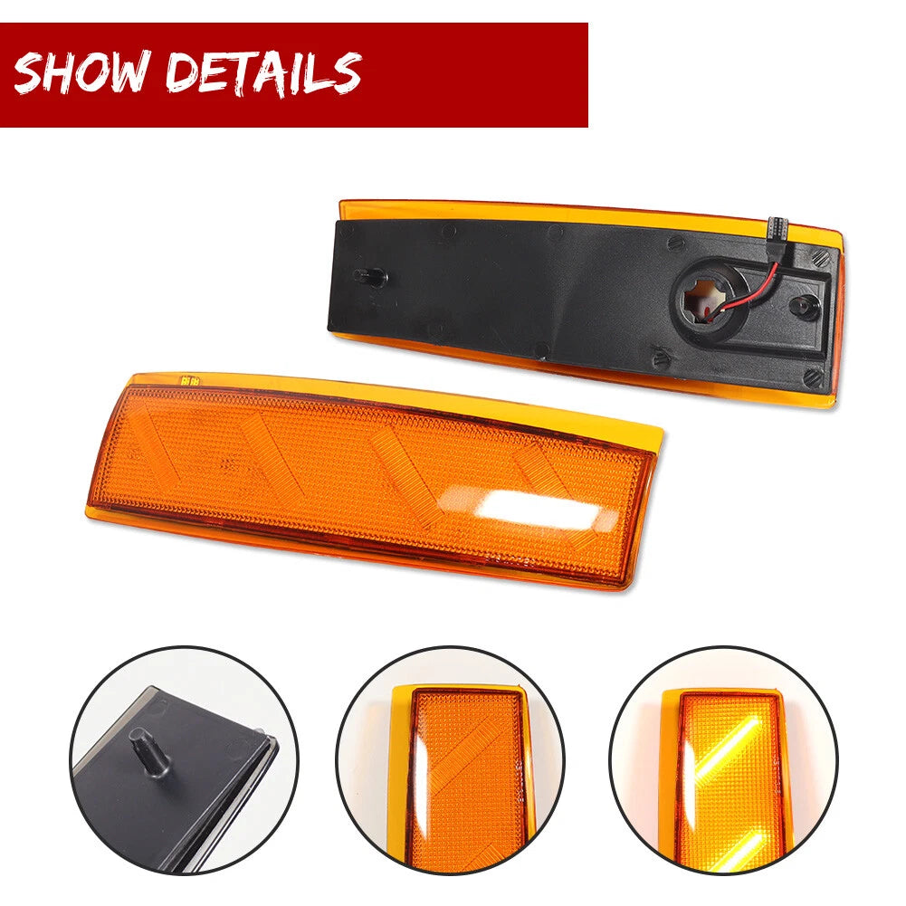 Set of 4 Amber LED Corner Side Marker Lights for GMC Yukon Suburban (1992–1993)