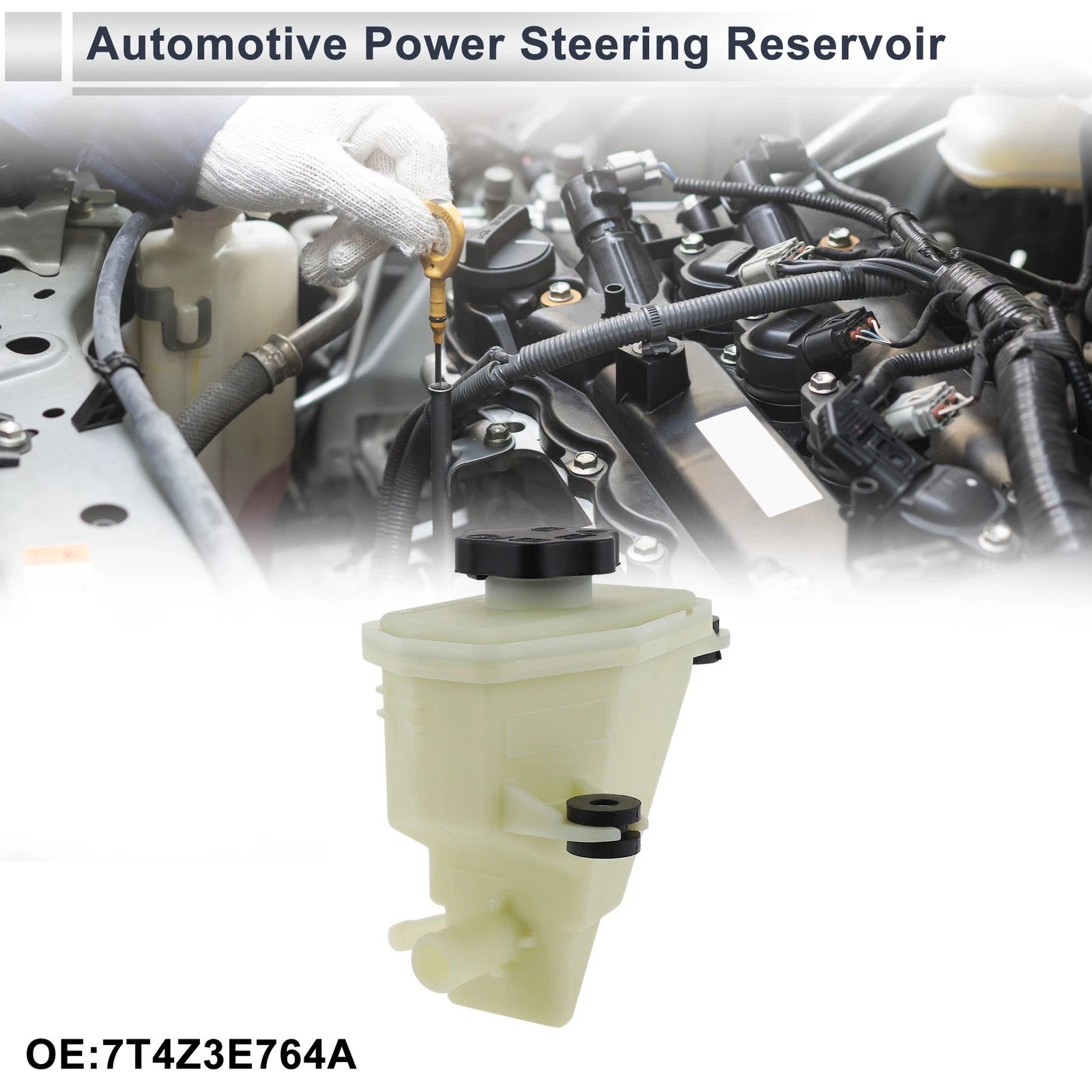 Power Steering Reservoir for Ford Edge (2007–2010) No. 7T4Z3E764A Beige
