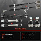 Set of 8 Front Sway Bar Tie Rod Ball Joints for Ford Mustang (1994–2004)