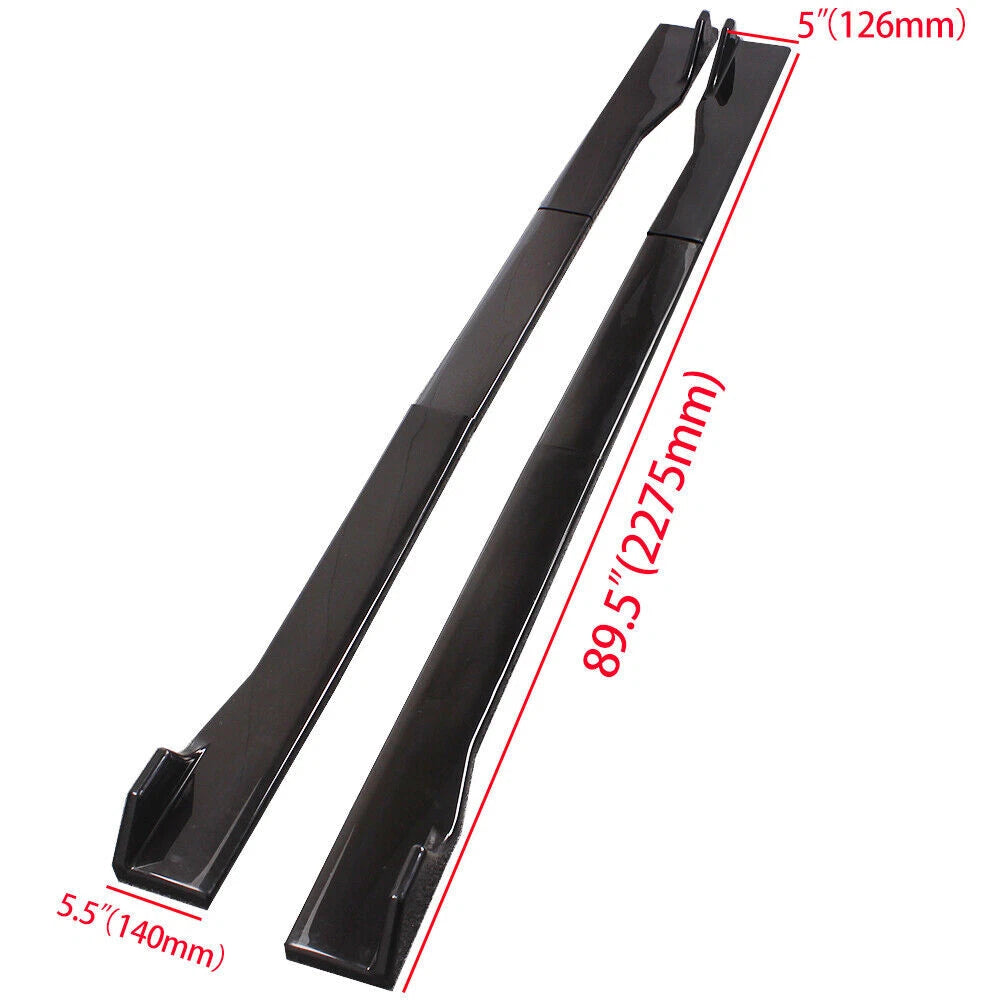 Universal Car Side Skirt Extension Body Kit Lip Splitters (89.5")