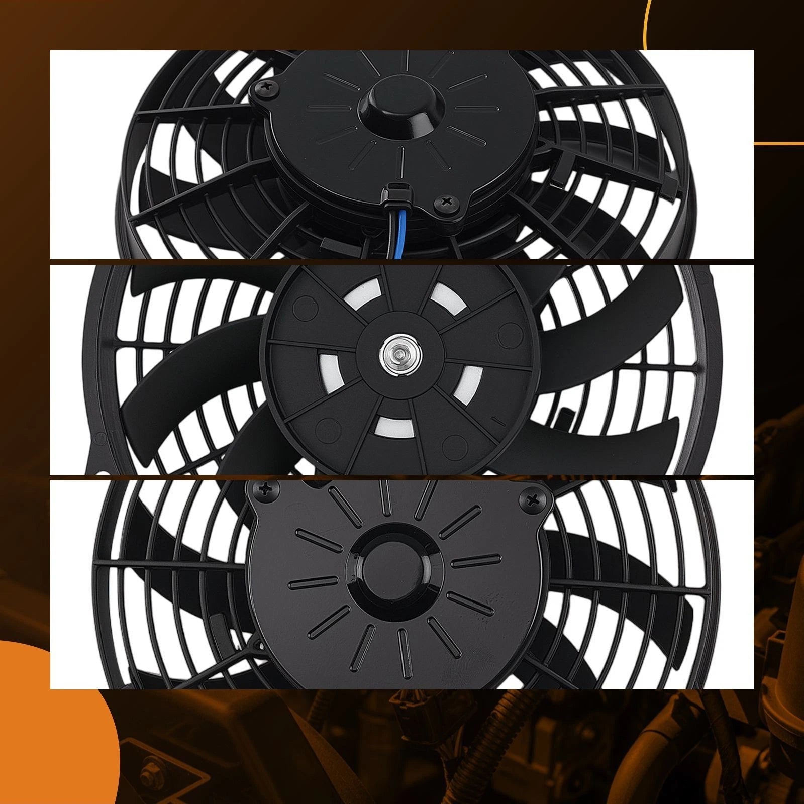Cooling Fan Radiator Assembly 9 In 80W 12V for Universal Electric Performance