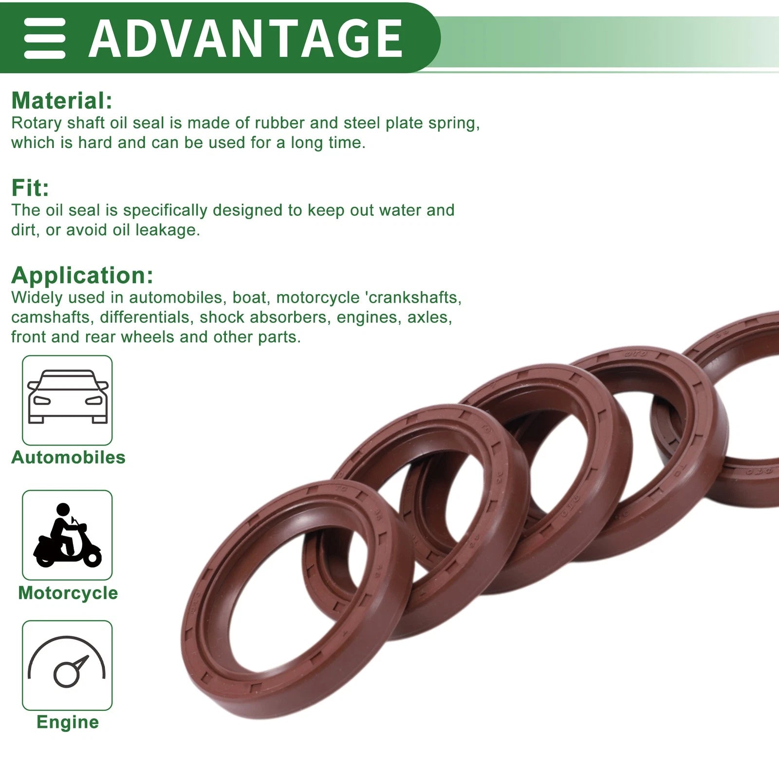 Set of 5 Oil Seal Rotary Shaft Seal 35x46x7mm for Various Models