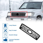 Front Upper Hood Bumper Grille for Toyota Land Cruiser 100 (2005–2007) Black