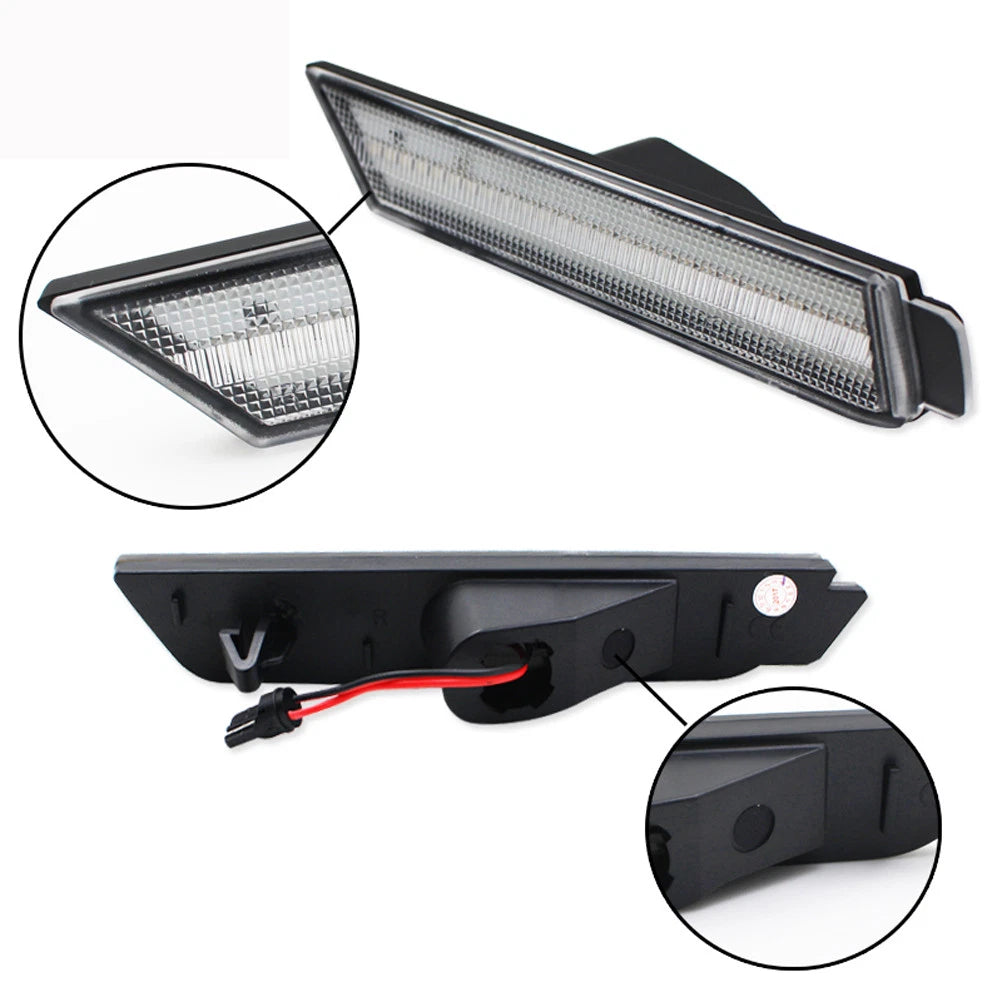 Clear Lens Rear Side Marker Lights Red LED for Chevrolet Camaro (2010–2015)