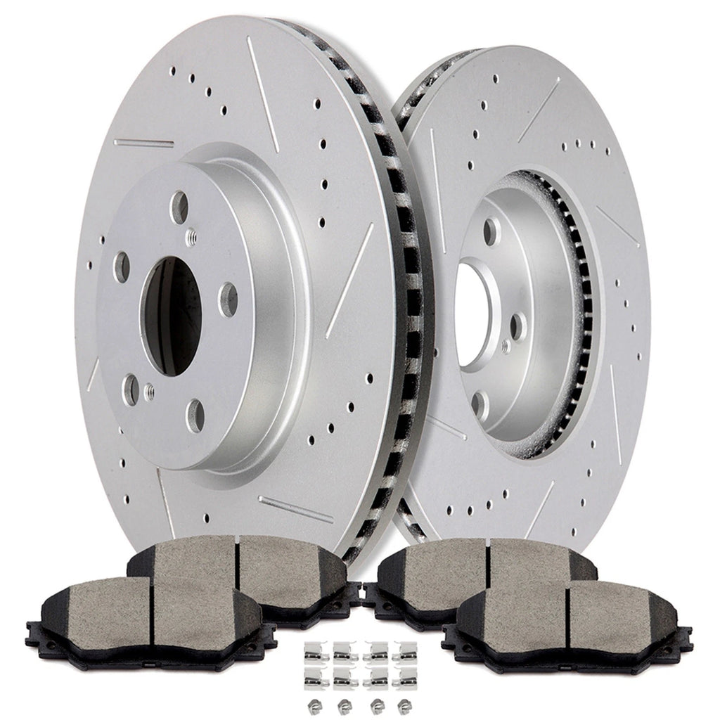 Front Drilled Rotors and Brake Pads for Toyota Corolla Matrix Vibe (2009–2019)