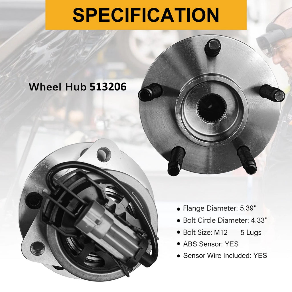 Front Drilled Slotted Brake Rotors Pads Hubs for Chevy Cobalt (2004–2007)