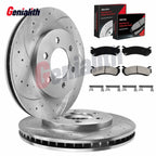 Front Drilled Rotors Brake Pads for GMC Sierra 1500, Chevy Tahoe (1999–2006)