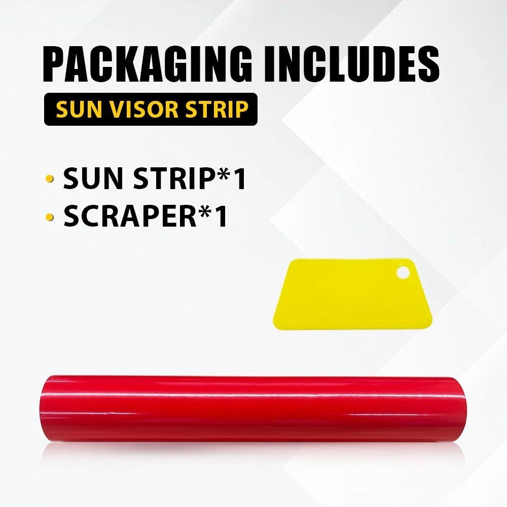 Universal Windshield Banner Red Vinyl Decal Sun Strip 60"x10"