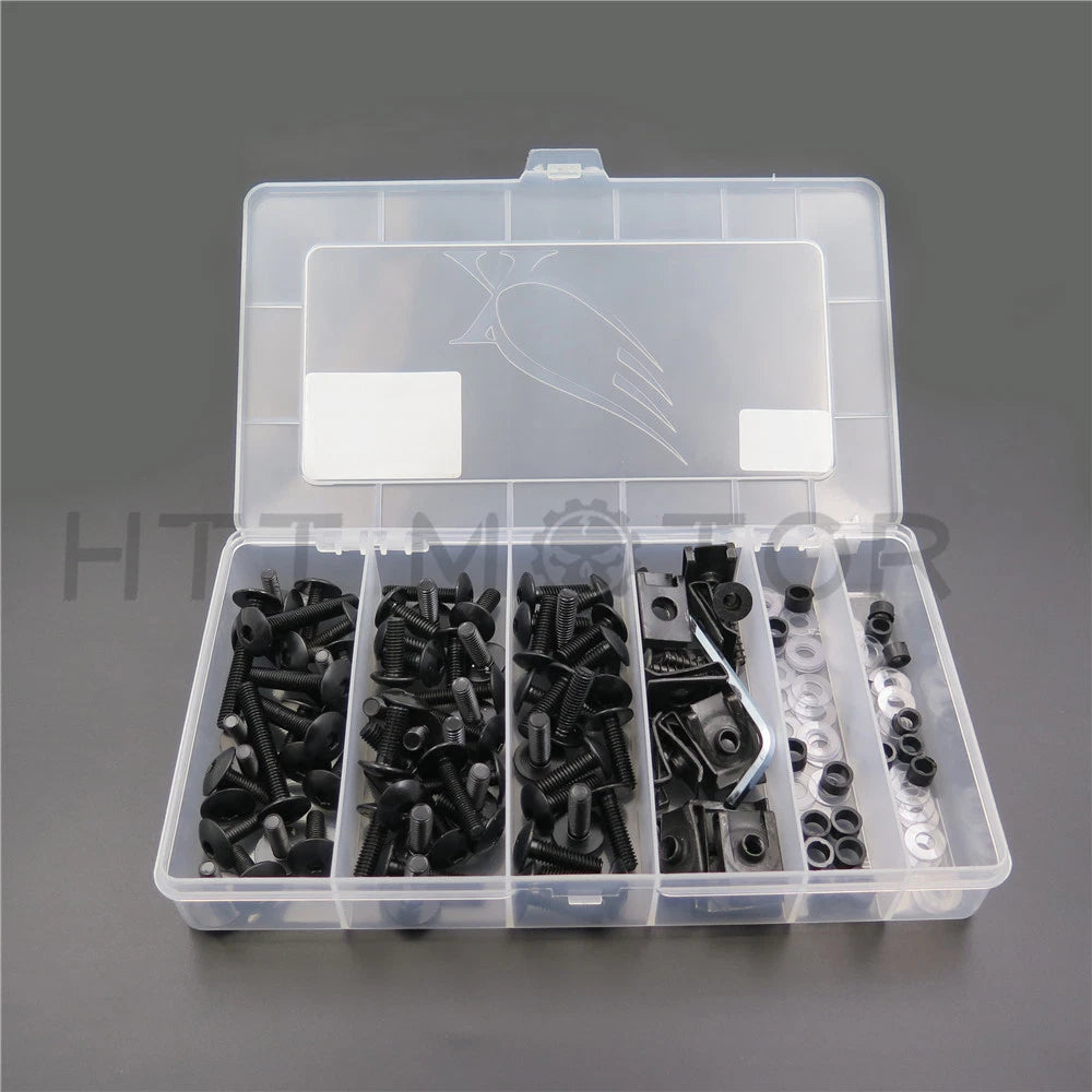 Complete Fairing Bolts Kit for Motorcycle Sportbike (Black)