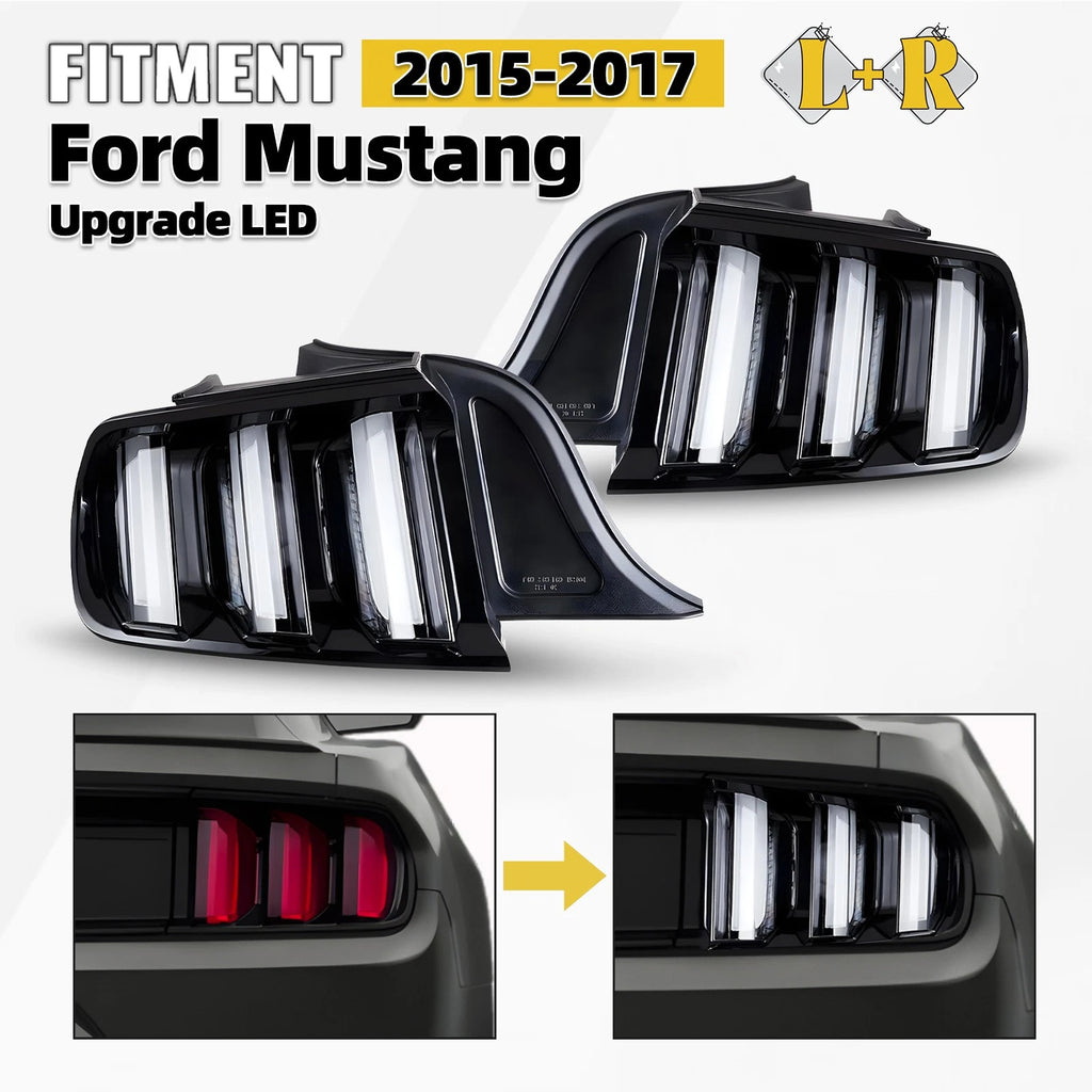 LED Tail Light Pair for Ford Mustang (2015–2017) Sequential Signal