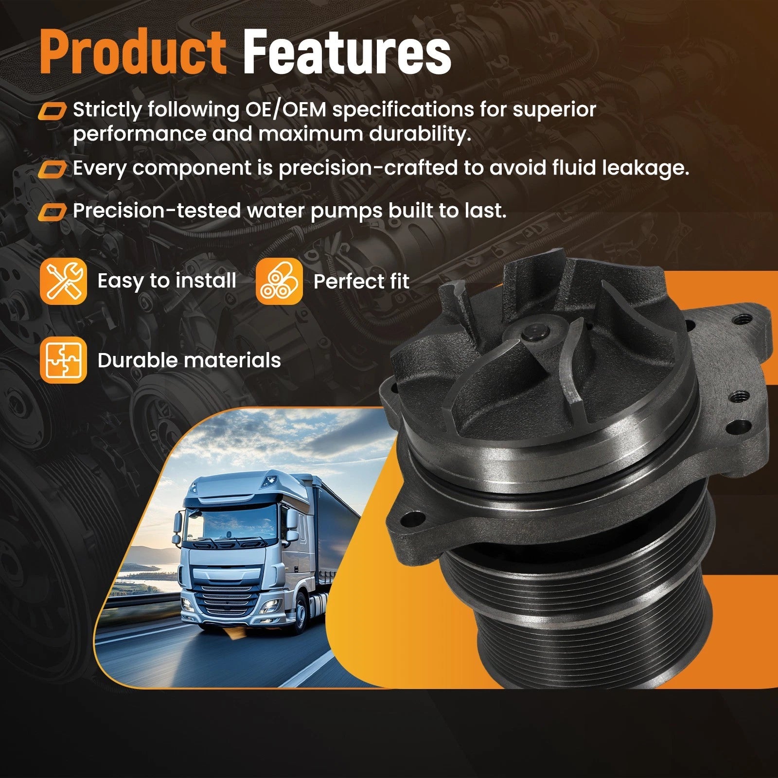Coolant Pump Assembly for Cummins ISX ISZ QSX15 (2007–2023)