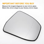 Right Side Heated White Mirror Glass for Ford Focus (2008–2018)