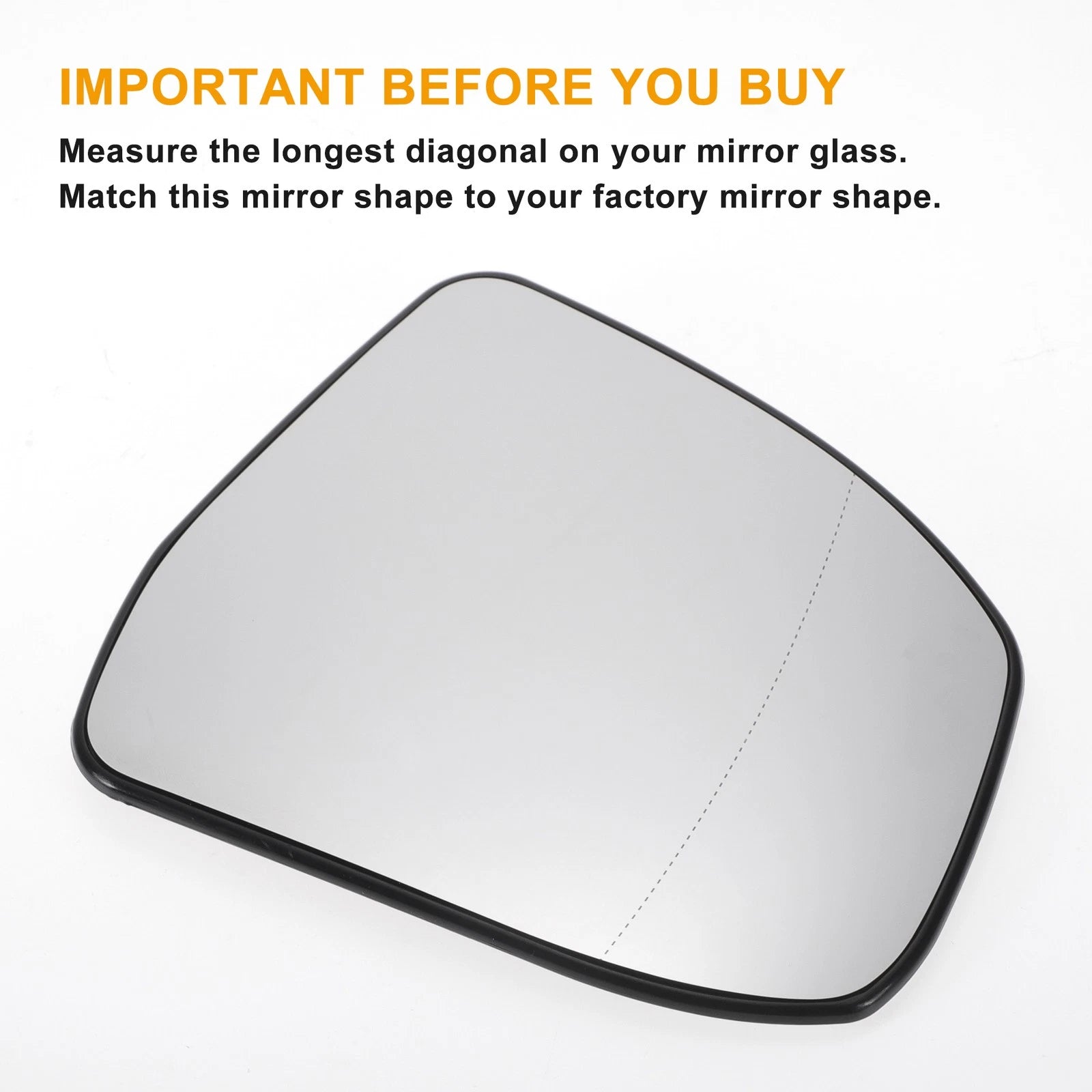 Right Side Heated White Mirror Glass for Ford Focus (2008–2018)
