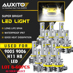 6-60X AUXITO LED Headlight Fog Light Kit 9005+9006+H11 for Cars
