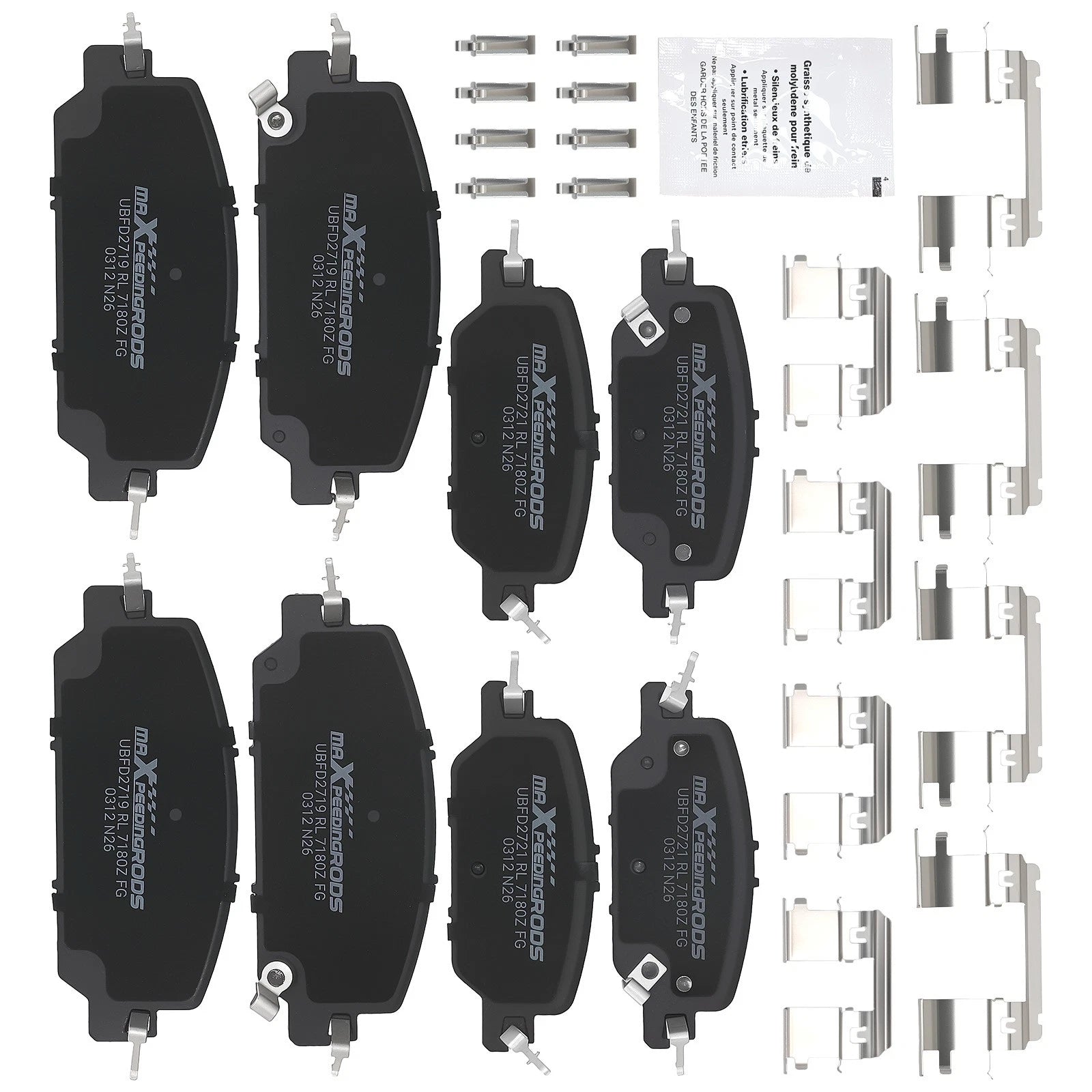 Set of 4 Ceramic Brake Pads for Honda CR-V (2017–2022) D2036 D2037