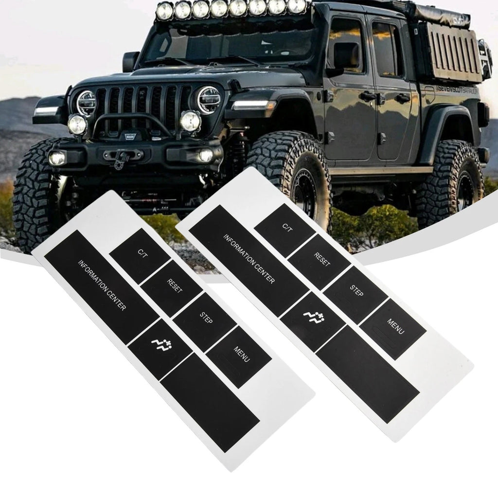 DASH Control Button Sticker Set of 4 in Black Vinyl for Chrysler Jeep